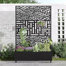 Casaphoria Metal Raised Garden Bed with Trellis and Wheels, 72"x47"x16" Planter Box for Climbing Plants, Vegetables & Vines, Features Drainage Holes and Privacy Screen, Black(Spring&Helen) by GreenHaven Gardens