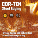 Worth Garden 6 Pack Pre-Rusted Cor-Ten Steel Landscape Edging - 40" L x 5.5" H Each (20ft Total) - No-Dig Hammer-in Heavy Duty 14-Gauge Metal Border w/ 7 Clips & Gloves - Edge for Lawn Yard by CozyNest Decor