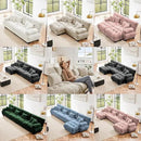 Modular Sectional Sofa, Comfy Cloud Couch 3 Seater Couch, Sectional Couches for Living Room, Modern Chenille Oversized Couches for Bedroom, Sleeper Deep Seat Sofa with Throw Pillows, Blue by CozyNest Decor