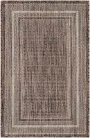Unique Loom Outdoor Border Collection Area Rug - Soft Border (2' x 3' 1" Rectangle, Brown/ Ivory) by GreenHaven Gardens