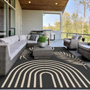 GENIMO Outdoor Rug 8' x 10' Waterproof for Patio Clearance, Reversible Lightweight Plastic Straw Camping Carpet, Large Area Rugs Mats for Rv, Backyard, Deck, Porch, Picnic, Balcony, Mix-Black & Beige by CozyNest Decor