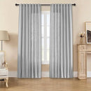 Joydeco Linen Curtains for Living Room,Light Filtering Rod Pocket Back Tab Semi Sheer Drapes Window Long Curtains 96 inches Long Ebony Grey by CozyNest Decor