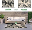 GENIMO Outdoor Rug 3' x 5' Waterproof for Patios Clearance, Reversible Outdoor Plastic Straw Camping Rug Carpet, Large Area Rugs Mats for RV, Camper, Deck, Balcony, Porch, Beach, Picnic, Black&Beige by CozyNest Decor