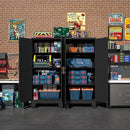 Black Metal Storage Cabinet, 61" Steel Cabinets for Home Office, Kitchen Pantry Storage Cabinet with Doors and 3 Adjustable Shelves, Metal Tool Cabinet, for Office, Home, Garage, School by CozyNest Decor