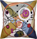 Kandinsky Abstract Throw Pillow Cover - Circles | Modern Couch & Outdoor Pillow | Mid Century Chair Cushions | Handmade Wool Size 18x18 by CozyNest Decor