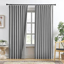 RAIN CITY Grey Linen Blackout Curtains 92 Inches Long,100% Light Blocking Textured Curtains for Bedroom Living Room Thermal Back Tab Rod Pocket Curtains 2 Panels with Hooks 50 x 92 by CozyNest Decor