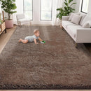 5x8 Area Rug for Living Room: Fluffy Shag Soft Washable Rugs Fuzzy Plush Indoor Carpet for Bedroom Nursery Playroom Dorm Kids Girls Boys Room (Coffee, 5'x8') by TinyTreasures Baby Boutique