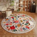 Round Rug 6ft Washable Circle Rug Non Slip Low Pile Boho Floral Small Circular Rug for Bedroom, Bathroom, Entryway, Kids Room, Office, College Dorm(Beige) by CozyNest Decor