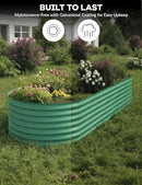 10x4x1.5ft Raised Garden Bed,Galvanized Raised Planter Boxes Outdoor with Easy Assembly, Large Garden Bed for Vegetables, Fruits, Flower,Raised Garden Bed,Green by GreenHaven Gardens