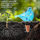 Glass Bird Shaped Plant Watering Ball Glass Automatic Watering Ball Flower Pot Insertion Spike Drip Irrigation Device Watering Ball Irrigation System Plant Enthusiast Gift (Light Blue) by GreenHaven Gardens