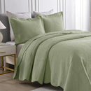 MarCielo 3-Piece 100% Cotton Oversized Bedspread Lightweight Quilt Coverlet Embroidery Farmhouse Bedding Set (TG Pale Green, Oversized Queen (100"x106")) by CozyNest Decor