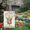 Heyfibro Happy Easter Cute Cat Garden Flag 12x18 Double Sided Burlap, Spring Summer Magnolia Flower Easter Egg Small Yard Banner for Seasonal Holiday Farmhouse Yard Outdoor Decor(ONLY FLAG) by GreenHaven Gardens