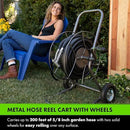 Yard Butler Hose Reel Cart with Wheels Heavy Duty 200 Foot Metal Hose Reel Suitable for Gardens, Lawns and Outdoor - IHT-2EZ by GreenHaven Gardens