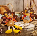 winemana Thanksgiving Decorations Set of 2 Turkeys with Dangling Legs, Mr and Mrs Turkey Couple Plush Tabletop Centerpieces for Fall Harvest Home Kitchen Shelf by CozyNest Decor