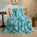 XeGe Tie Dye Plush Faux Fur Throw, Teal Soft 50x60 Shaggy Furry Blanket, Turquoise Fluffy Velvet Couch Throw, Comfy Ombre Fuzzy Lap Blanket for Bedroom Living Room Car Tie Dye Teal by CozyNest Decor
