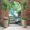 Worth 9 Gallon Tall Round Planters Set of 2-14" Dia x 21" H Stone Finish Flower Pots Indoor Decorative Container Garden Patio Unbreakable Beige by GreenHaven Gardens