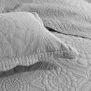 MarCielo 3-Piece 100% Cotton Oversized Bedspread Lightweight Quilt Coverlet Embroidery Farmhouse Bedding Set (Tf Light Grey, Oversized Queen (100"x106")) by CozyNest Decor