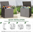 KAMABOKO Deck Box, 35 Gallon Resin Indoor and Outdoor Storage Boxes Waterproof for Garden Tools, Pool Accessories Storage Bench, Patio Furniture and Cushions with Lockable Lid, Grey by GreenHaven Gardens