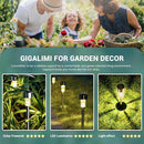 GIGALUMI Solar Lights Outdoor Waterproof, 12 Pack, Stainless Steel LED Solar Garden Lights for Patio, Lawn, Yard and Landscape, Garden Decor Patio Decor,Warm White by GreenHaven Gardens