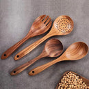 Wooden Kitchen Utensils Set,GUDAMAYE 6 PCE Wooden Spoons for Cooking,Wooden Cooking Utensils,Natural Teak Wooden Spoons For Non-stick Pan by CozyNest Decor