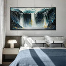Waterfall Hand Painted Wall Art for Living Room - Mountains Wall Art for Office Decor - Landscape Big Wall Art for Living Room Size 29" x 59" by CozyNest Decor