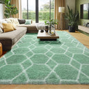 ONASAR Rugs for Living Room Bedroom, 5x8 Washable Fluffy Sage Green and White Area Rug, Geometric Boho Soft Plush Shaggy Floor Carpets for Nursery Kids Girls Boys Teen Dorm Home Decor Aesthetic by TinyTreasures Baby Boutique