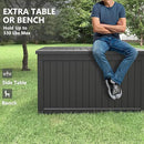 KAMABOKO 230 Gallon Outdoor Storage Box, Resin Deck Boxes Indoor and outdoor, Waterproof Storage Box Lockable Lid for Garden Tools, Package Delivery, Patio Cushions, Black by GreenHaven Gardens
