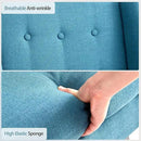 HUIMO Button-Tufted Accent Chairs Set of 2,Upholstered Reading Living Room Chair,Mid Century Modern Chair with Linen Fabric, Club Chair,Comfy Arm Chairs for Living Room,Bedroom,Lake Blue by CozyNest Decor