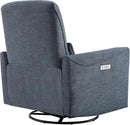 CHITA Power Recliner Chair Swivel Glider, FSC Certified Upholstered Fabric Living Room Nursery Reclining Sofa Chair with Lumbar Support, Ink Blue by CozyNest Decor
