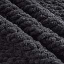 Carriediosa Chunky Knit Throw Blanket 50" X 60", 100% Hand Made Large Chenille Loop Yarn Soft Fluffy Throws for Couch Sofa Bed, Big Crochet Cozy Heavy Thick Cable Woven Blankets, Black by CozyNest Decor