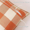 decorUhome Fall Orange and White Decorative Throw Pillow Covers 22x22 Set of 2, Buffalo Plaid Check Farmhouse Cushion Covers with Stitched Edge for Autumn Harvest Couch Sofa Bed Home Decor by CozyNest Decor