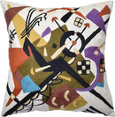 Kandinsky Abstract Pillow Cover - White Modern Throw Pillowcase Cream Chair Cushion Contemporary Farmhouse Pillows Modern Couch Handmade Wool Size 18x18 by CozyNest Decor