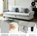 Convertible Futon Sofa Bed, 80.7" Adjustable Sleeper Sofa with Storage, 3-Seater Couch, 5-Position Reclining Back, 7" Thick Cushion, Twin Size Sofa for Small Spaces, Living Room, Bedroom, Dorm, Office by CozyNest Decor
