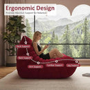 Bean Bag Chair, Oversized Bean Bag Chair for Living Room, Fireside Chair for Adults with Memory Foam Filled, Big Accent Lounge Floor Sofa for Reading, Relax, No Assembly Required. (Burgundy 3-Seater) by CozyNest Decor