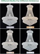 12 - Light Unique Empire Crystal Chandelier for Foyer Entrance Living Room Dining Room Bedroom Entryway Chrome Finish by CozyNest Decor