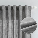 MYSKY HOME Living Room Curtains 2 Panels Boho Semi Sheers Long Drapes Light Filtering for Bedroom Windows, Linen Look Texture Soft Cotton Blend Fabric, 50" Wide x 90" Long, Dark Grey, 2 Panels by CozyNest Decor