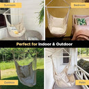 ADVOKAIR Hammock Chair Swing (500 lbs Max-2 Cushions) - Hanging Hammock Chair Rope Swing Indoor for Bedroom, Outdoor, Patio, Bedroom, Porch, Deck - Sturdy Steel Bar with Anti-Slip Safety Rings by GreenHaven Gardens
