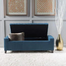 Christopher Knight Home Hikaru Fabric Storage Ottoman, Dark Blue Dimensions: 20.50”D x 51.00”W x 17.00”H by CozyNest Decor