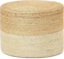 REDEARTH · Cylindrical Pouf Foot Stool Ottoman - Jute Braided Pouffe Poof Accent Sitting Footrest for Living Room, Bedroom, Nursery, Patio, Lounge & Other Rooms (Natural Ivory, 18"x18"x14") by CozyNest Decor