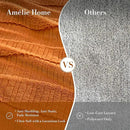 Amélie Home Luxury Striped Faux Fur Throw Blanket for Couch, Embossed Split Fur Cozy Fuzzy Fluffy Luxurious Soft Plush Sofa Chair Bed Gift Blankets for Women Men Wife Friend, 55"x70", Brown by CozyNest Decor