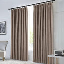 Macochico 52”Wx96”L 100% Blackout Curtains for Bedroom Living Room Nursery Light Brown Pinch Pleated Linen Curtains Farmhouse Burlap Drapes Thermal Window Panels with Hooks and Tieback 1 Panel by CozyNest Decor
