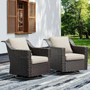 Joyside Swivel Patio Chairs Set of 2, Wicker Patio Furniture with Wide Armrest and Thick Cushions, Upgraded Large Size for Backyard, Garden, Poolside by GreenHaven Gardens