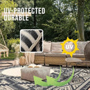 OLANLY Outdoor Rug Waterproof 6x9 ft, Reversible Outdoor Plastic Straw Rug, Boho Patio Rug, Indoor Outdoor Carpet, RV Mat Outside for Patio, Camp, Picnic, Balcony, Deck, Backyard, Black & Beige by GreenHaven Gardens