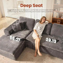 ovios 105” Modular Sectional Sofa with Thicken Seat Cushion, Cloud Couch with Deep Seat, Modern L-Shape Sofas Couches with Chaise,Upholstered Couches for Living Room Bedroom,Grey by CozyNest Decor
