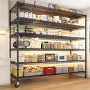 REIBII 60''W X 82.6" H Steel Heavy Duty Wire Shelving Unit with Wheels, 6-Tier Adjustable Storage Shelves 3598LBS Commercial Metal Shelves for Pantry, Garage, College Dorm Industrial Shelving, 2 Pack by CozyNest Decor