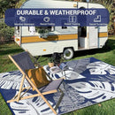 GAOMON Outdoor Plastic Straw Rug 9x18 Waterproof Patio Rug Reversible Camping Mat, Foldable Portable RV Picnic Carpet with Bag & 4 Stakes, UV Resistant Outside Carpet for Deck Balcony, Blue by CozyNest Decor