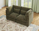 Oversized Modular Sofa, Extra Deep Cloud Chenille Sectional Couch with Ottoman Chaise, Fluffy Chenille 2 Seater Sofa Bed for Living Room, Villa (Loveseat Sofa, Chenille Green) by CozyNest Decor