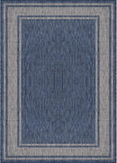 Beverly Rug Large Outdoor Rug 10x14 Modern Bordered Area Rugs for Indoor and Outdoor Patio Deck Porch Garden Waterproof Weather Sun Resistant Washable Outside Carpet (10 x 14 Navy) by CozyNest Decor