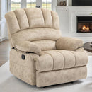 Luxlen Large Manual Recliner Chair,Soft Fabric Push Back Recliner with Overstuffed Armrest and Backrest, Living Room Single Sofa Recliners,Beige by CozyNest Decor