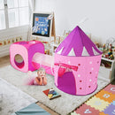 Princess Play Tent Set with Dress Up Tunnel, Castle Playhouse - Glow in The Dark Stars, Birthday Gift for Girls Age 3-7 by TinyTreasures Baby Boutique